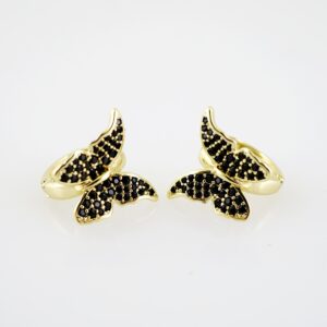 E2212 Earrings - Aretes - Zircon Stone - 14K Real Color