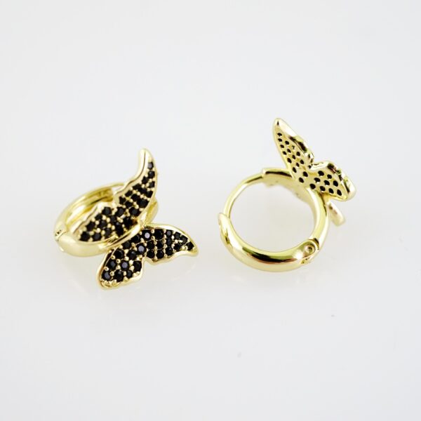 E2212 Earrings - Aretes - Zircon Stone - 14K Real Color - Image 2