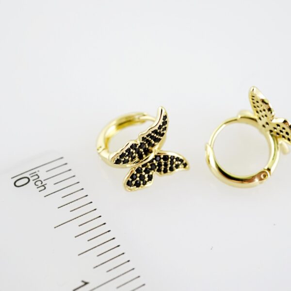 E2212 Earrings - Aretes - Zircon Stone - 14K Real Color - Image 3