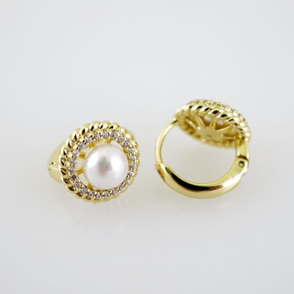 E2213 Earrings - Aretes - Zircon Stone - 14K Real Color - Image 2