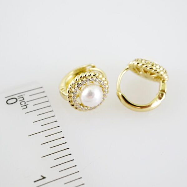 E2213 Earrings - Aretes - Zircon Stone - 14K Real Color - Image 3
