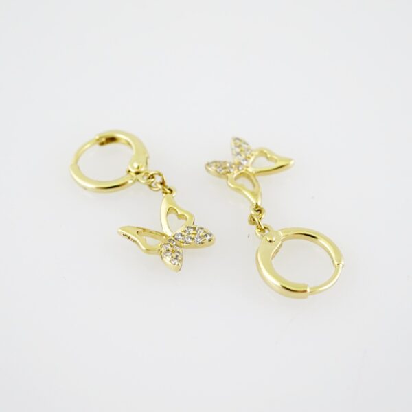 E2214 Earrings - Aretes - Zircon Stone - 14K Real Color - Image 2