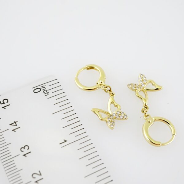 E2214 Earrings - Aretes - Zircon Stone - 14K Real Color - Image 3