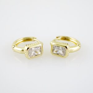 E2216 Earrings - Aretes - Zircon Stone - 14K Real Color