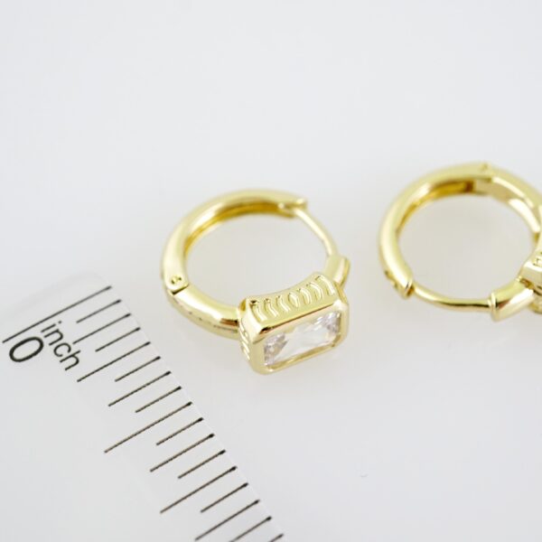 E2216 Earrings - Aretes - Zircon Stone - 14K Real Color - Image 3