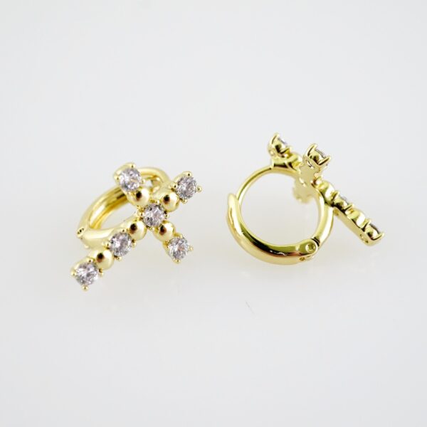 E2217 Earrings - Aretes - Zircon Stone - 14K Real Color - Image 2