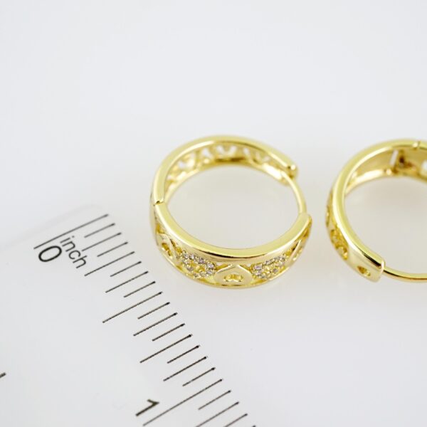 E2218 Earrings - Aretes - Zircon Stone - 14K Real Color - Image 3