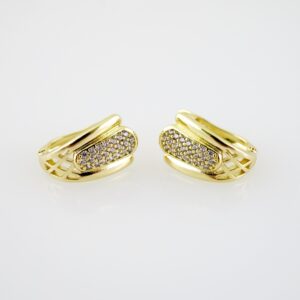 E2225 Earrings - Aretes - Zircon Stone - 14K Real Color