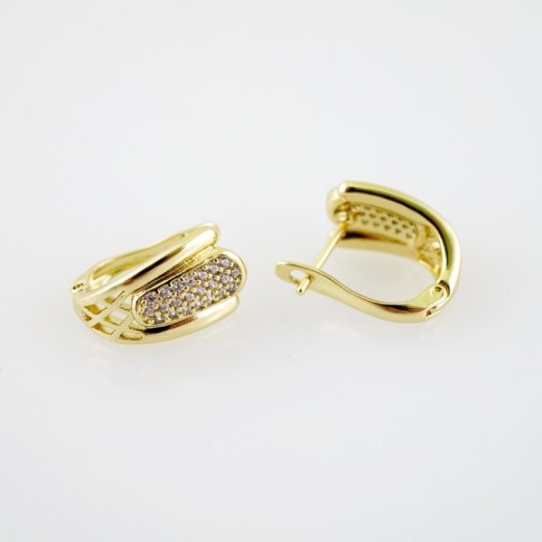 E2225 Earrings - Aretes - Zircon Stone - 14K Real Color - Image 2