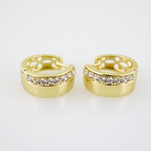 E2219 Earrings - Aretes - Zircon Stone - 14K Real Color
