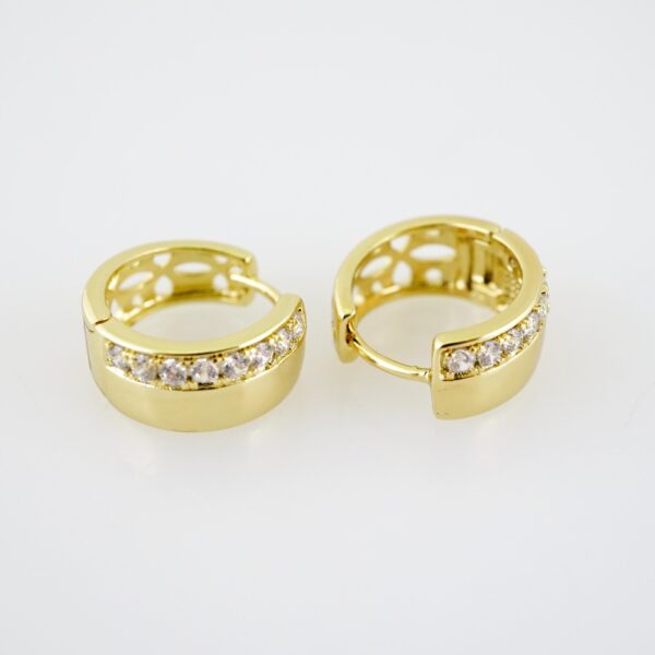 E2219 Earrings - Aretes - Zircon Stone - 14K Real Color - Image 2