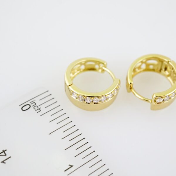 E2219 Earrings - Aretes - Zircon Stone - 14K Real Color - Image 3