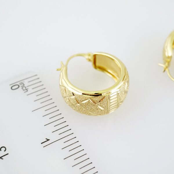 E2222 Earrings - Aretes - Zircon Stone - 14K Real Color - Image 3