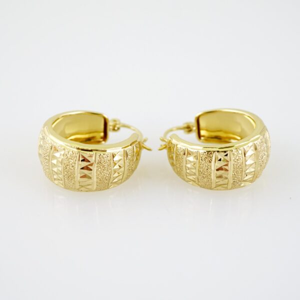 E2223 Earrings - Aretes - Plain - 14K Real Color