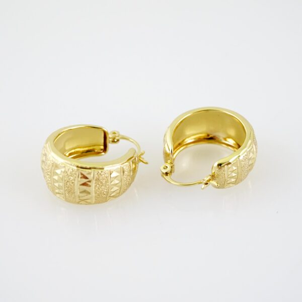 E2223 Earrings - Aretes - Plain - 14K Real Color - Image 2