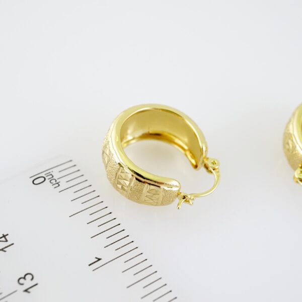 E2223 Earrings - Aretes - Plain - 14K Real Color - Image 3