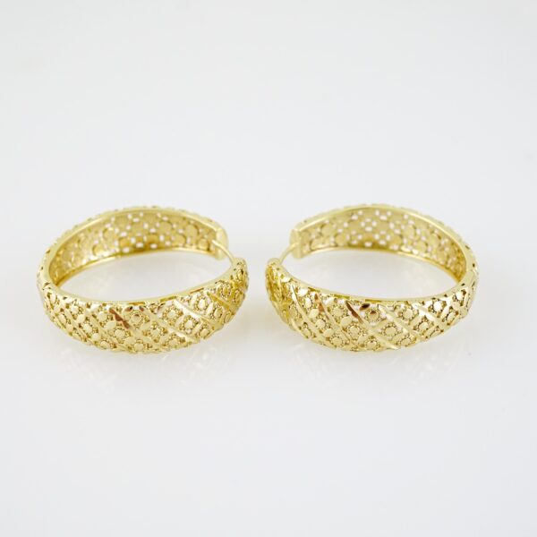 E2224 Earrings - Aretes - Plain - 14K Real Color