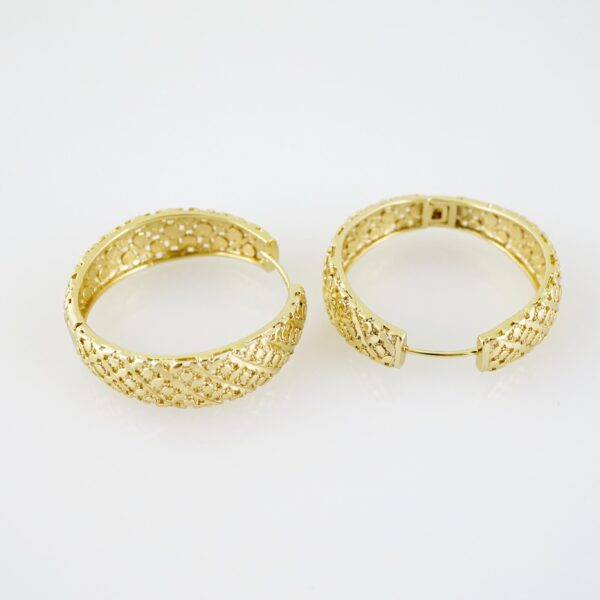 E2224 Earrings - Aretes - Plain - 14K Real Color - Image 2