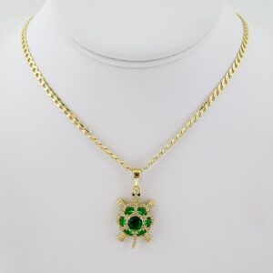 SET1648 Cadenas - Colgante -  Chain W - Pendants - 14K Real Color - Zircon Stone - 3mmX45cm