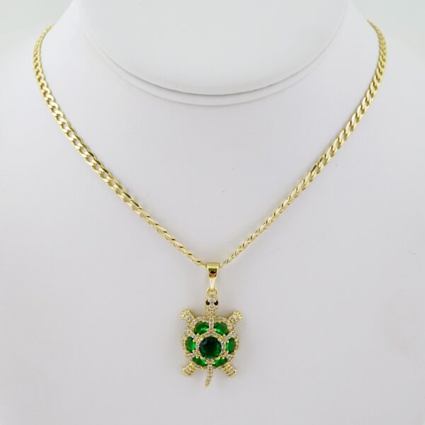 SET1648 Cadenas - Colgante -  Chain W - Pendants - 14K Real Color - Zircon Stone - 3mmX45cm