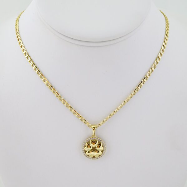 SET1649 Cadenas - Colgante -  Chain W - Pendants - 14K Real Color - Zircon Stone - 3mmX45cm