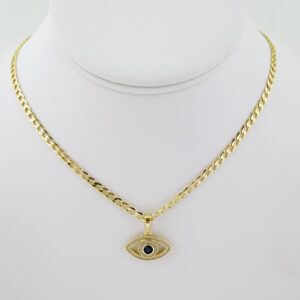 SET1650 Cadenas - Colgante -  Chain W - Pendants - 14K Real Color - Zircon Stone - 3mmX45cm