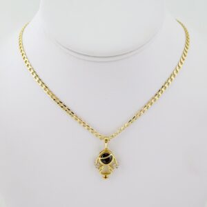 SET1651Cadenas - Colgante -  Chain W - Pendants - 14K Real Color - Zircon Stone - 3mmX45cm