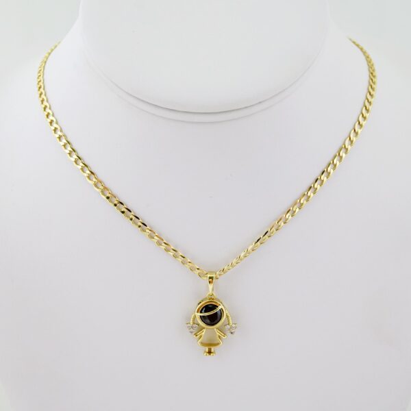 SET1651Cadenas - Colgante -  Chain W - Pendants - 14K Real Color - Zircon Stone - 3mmX45cm