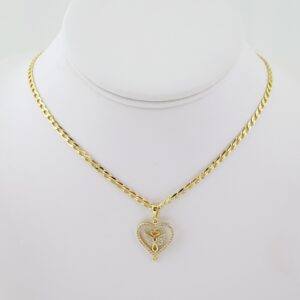 SET1653 Cadenas - Colgante -  Chain W - Pendants - 14K Real Color - Zircon Stone - 3mmX45cm
