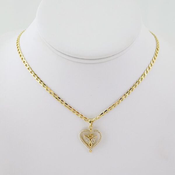 SET1653 Cadenas - Colgante -  Chain W - Pendants - 14K Real Color - Zircon Stone - 3mmX45cm