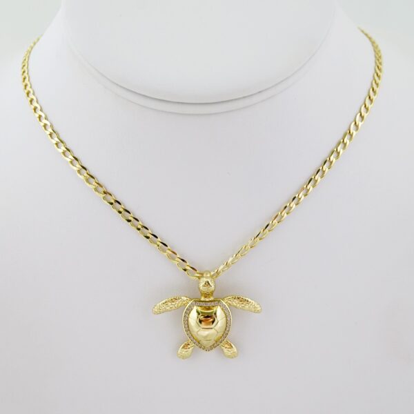 SET1654 Cadenas - Colgante -  Chain W - Pendants - 14K Real Color - Zircon Stone - 3mmX45cm