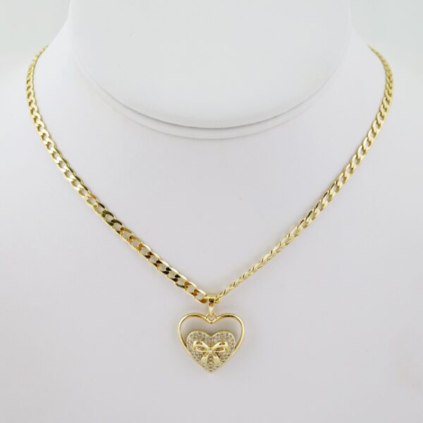 SET1655 Cadenas - Colgante -  Chain W - Pendants - 14K Real Color - Zircon Stone - 3mmX45cm