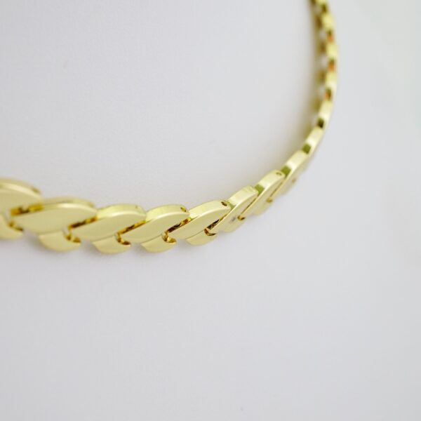 SET1643 Gargantilla & Pulsera - Choker W - Bracelet - Plain - 14K Real Color - Image 2