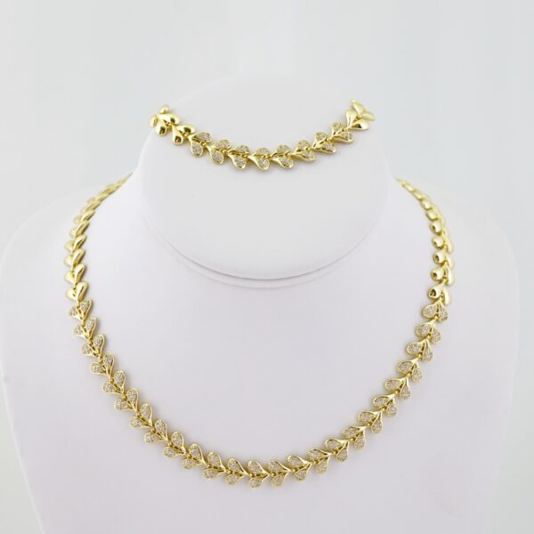 SET1644 Gargantilla & Pulsera - Choker W - Bracelet - Zircon Stone - 14K Real Color