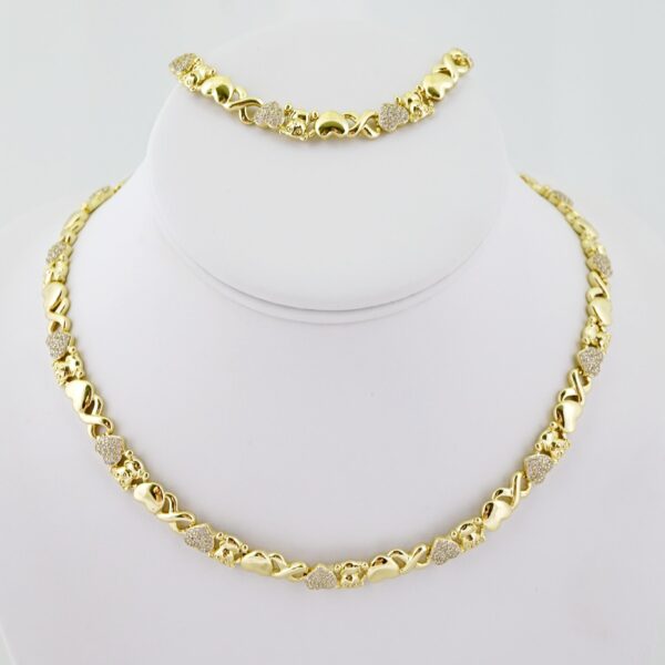 SET1645 Gargantilla & Pulsera - Choker W - Bracelet - Zircon Stone - 14K Real Color