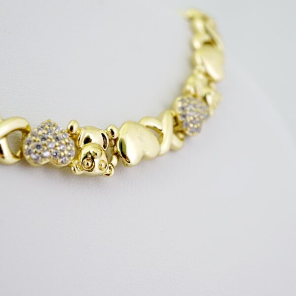 SET1645 Gargantilla & Pulsera - Choker W - Bracelet - Zircon Stone - 14K Real Color - Image 3