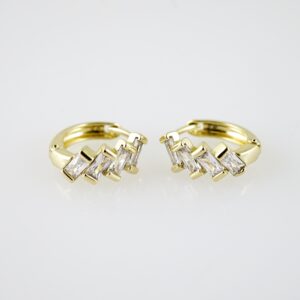 E2227 Earrings - Aretes - Zircon Stone - 14K Real Color