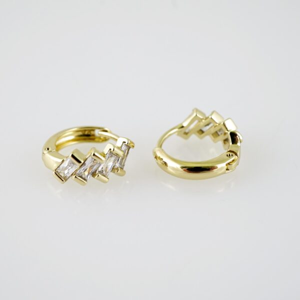 E2227 Earrings - Aretes - Zircon Stone - 14K Real Color - Image 2