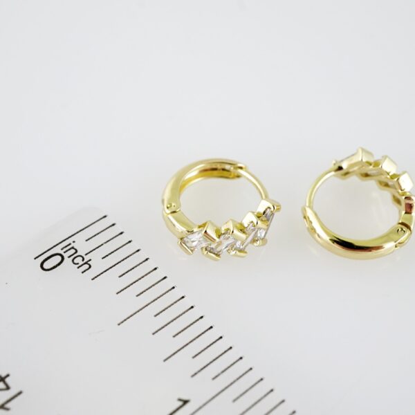 E2227 Earrings - Aretes - Zircon Stone - 14K Real Color - Image 3