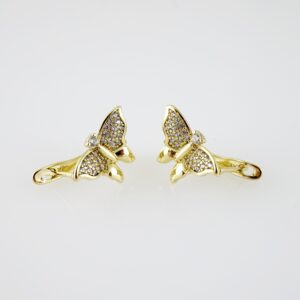 E2228 Earrings - Aretes - Zircon Stone - 14K Real Color