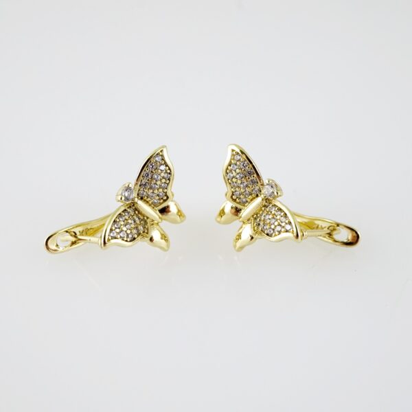 E2228 Earrings - Aretes - Zircon Stone - 14K Real Color