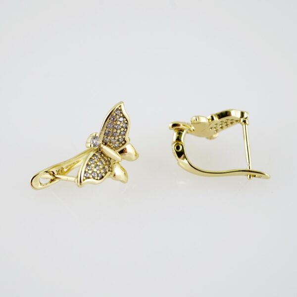 E2228 Earrings - Aretes - Zircon Stone - 14K Real Color - Image 2