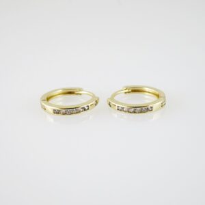 E2229 Earrings - Aretes - Zircon Stone - 14K Real Color