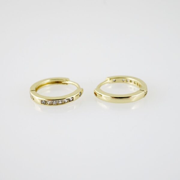 E2229 Earrings - Aretes - Zircon Stone - 14K Real Color - Image 2