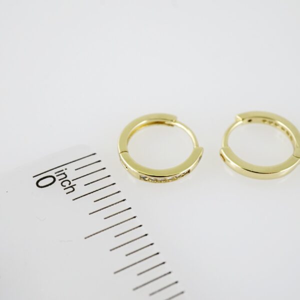 E2229 Earrings - Aretes - Zircon Stone - 14K Real Color - Image 3