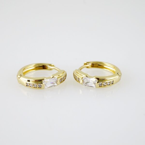 E2230 Earrings - Aretes - Zircon Stone - 14K Real Color