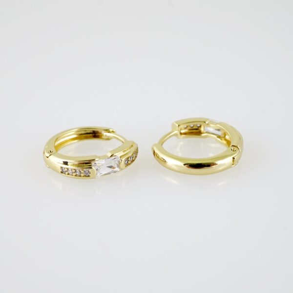 E2230 Earrings - Aretes - Zircon Stone - 14K Real Color - Image 2