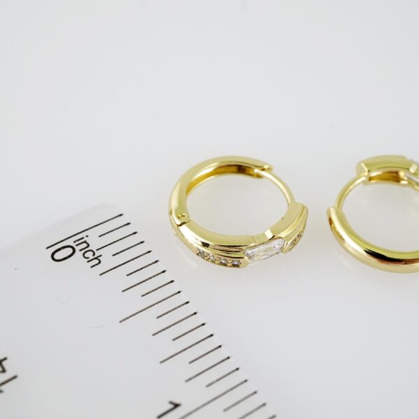 E2230 Earrings - Aretes - Zircon Stone - 14K Real Color - Image 3