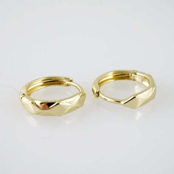 E2231 Earrings - Aretes - Plain - 14K Real Color - Image 2