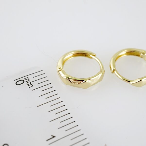 E2231 Earrings - Aretes - Plain - 14K Real Color - Image 3